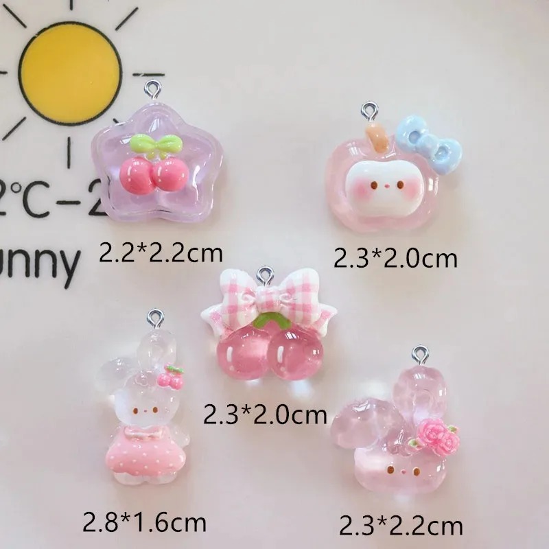 10 stuks schattige kersenkonij - Resin Crafts Diy recensie en prijs